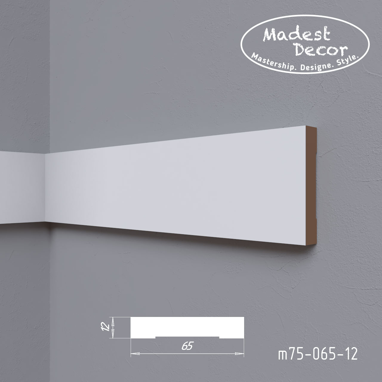 Молдинг под покраску Madest Decor m 7506512 2400×65×12